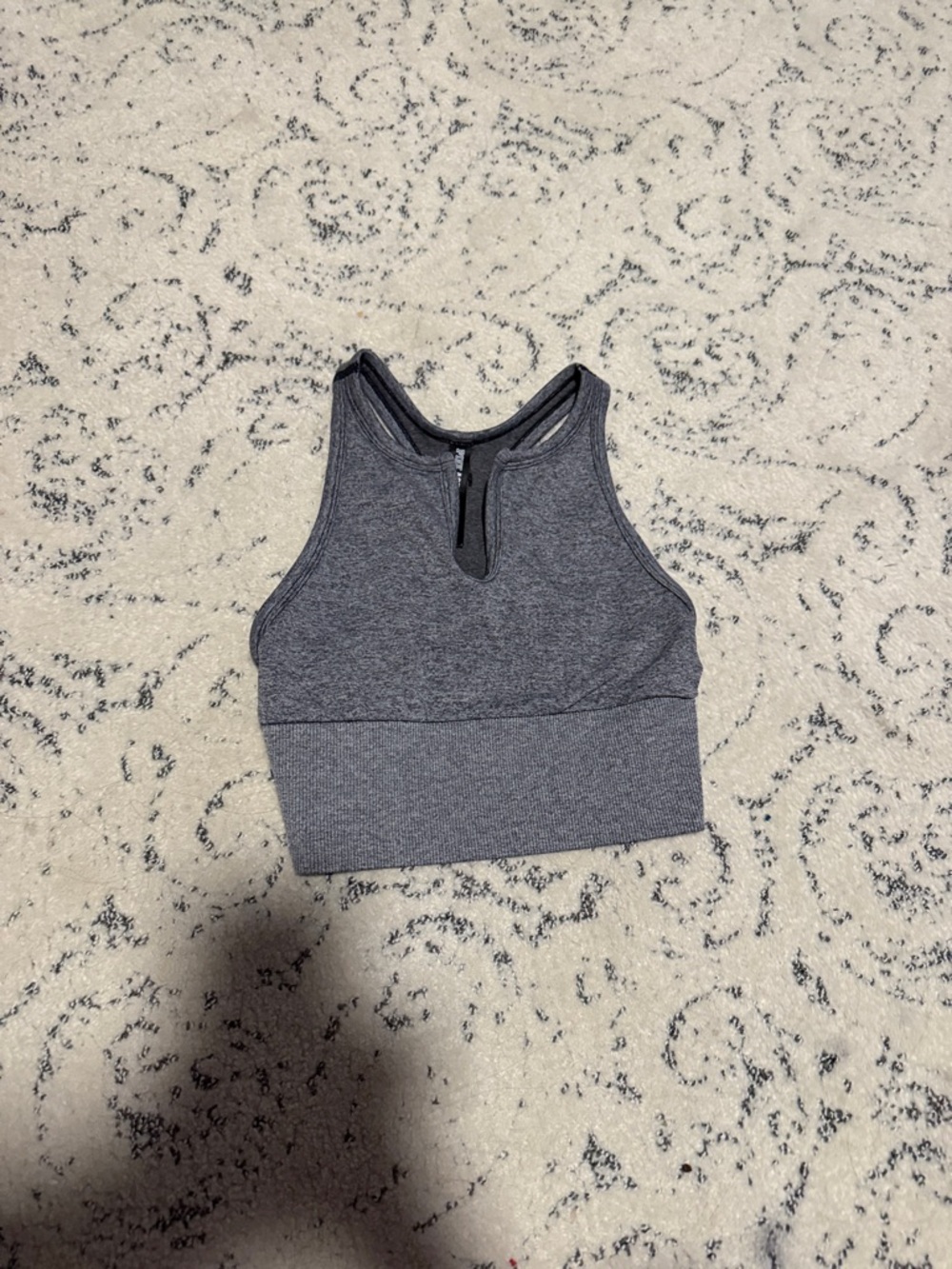 PINK Victoria's Secret Gray Seamless High-Neck Crop Sports Bra